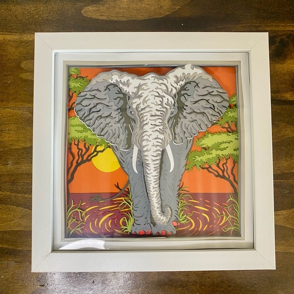 3D Elephant Safari Shadowbox - Picture 6 of 8